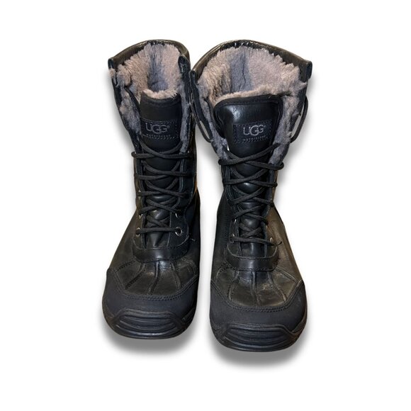 Ugg Womens Adirondack III Waterproof Leather & Suede Winter Boots Size 8 Black/G - Picture 2 of 9